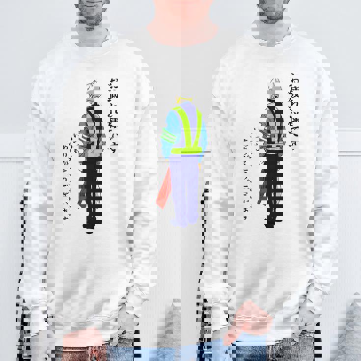 【誘導してる人】感謝を伝えるプレゼント スウェットシャツ 高齢者への贈り物