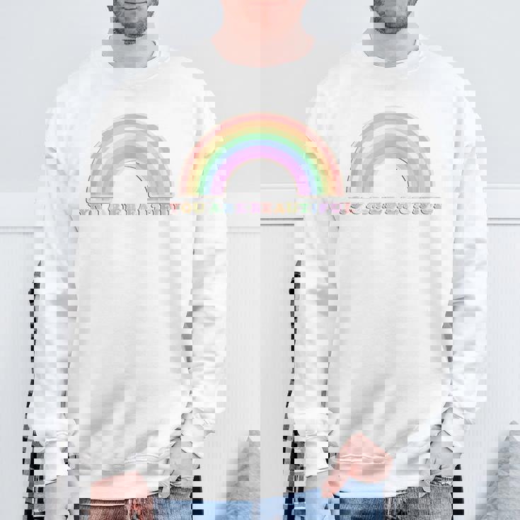 あなたは美しい虹と太陽の光です スウェットシャツ 高齢者への贈り物