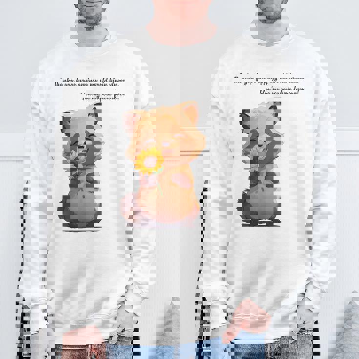 ありがとうのタヌキ ひまわりver 父の日 アニマルグラフィック 感謝 たぬき 花と狸 スウェットシャツ 高齢者への贈り物