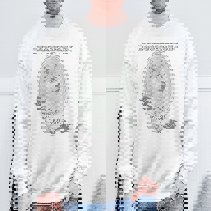 おもしろいいいいどこん 柴犬犬 ドル札 暗号のお金 スウェットシャツ 高齢者への贈り物