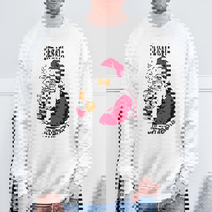 おもしろい親愛なるサンタさん、コーヒーを持ってきてクリスマスクリスマス スウェットシャツ 高齢者への贈り物