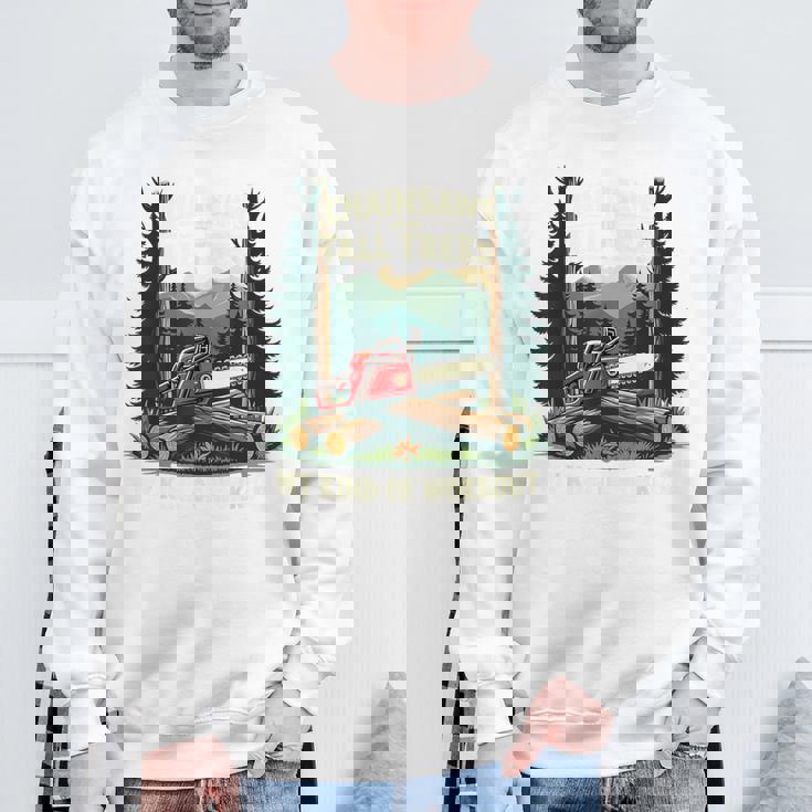 おもしろ林業チェーンソー 背の高い木 ワークアウト ロギング 生活 スウェットシャツ 高齢者への贈り物