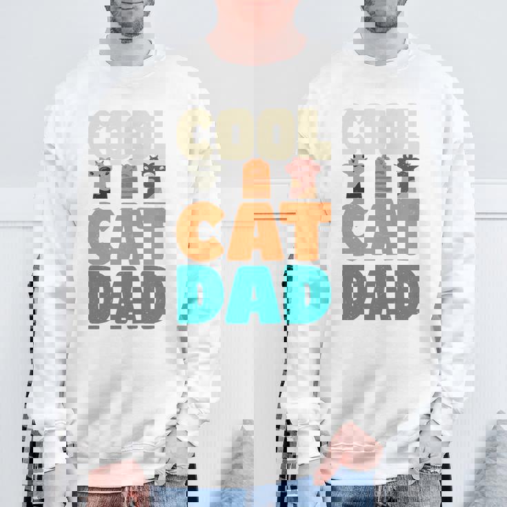 かっこいい猫お父さん面白い猫好きの男性 長袖tシャツ スウェットシャツ 高齢者への贈り物
