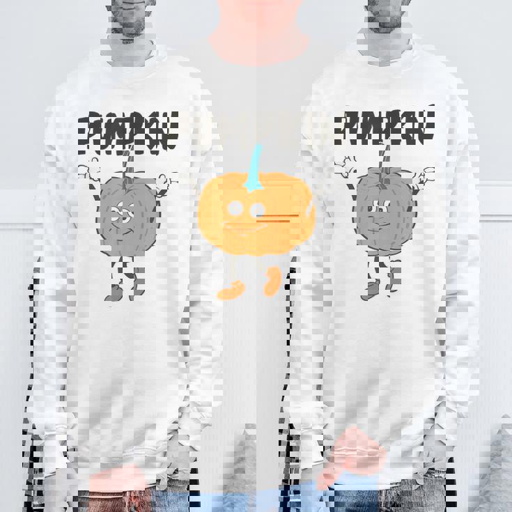 かぼちゃ Pumpkin キャラクター 顔 イラスト かわいい おもしろ シンプル ゆるい 野菜 ゆるキャラ スウェットシャツ 高齢者への贈り物