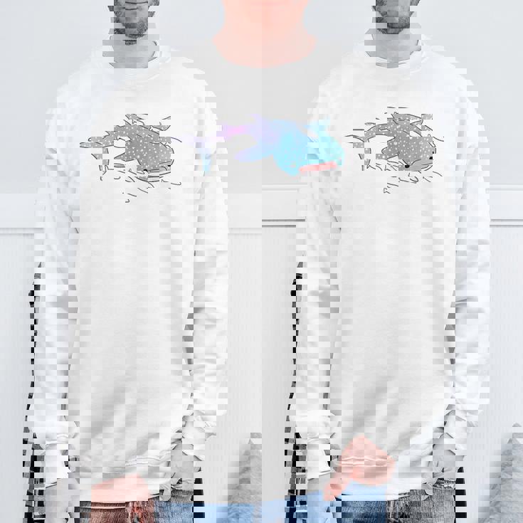 かわいい カワイイ エステ ブルー ジンベラ サメ 海 ギフト スウェットシャツ 高齢者への贈り物