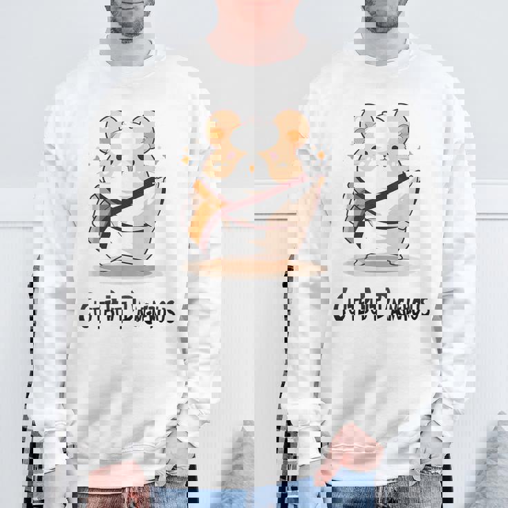 かわいいけど危険な面白いハムスター空手 スウェットシャツ 高齢者への贈り物