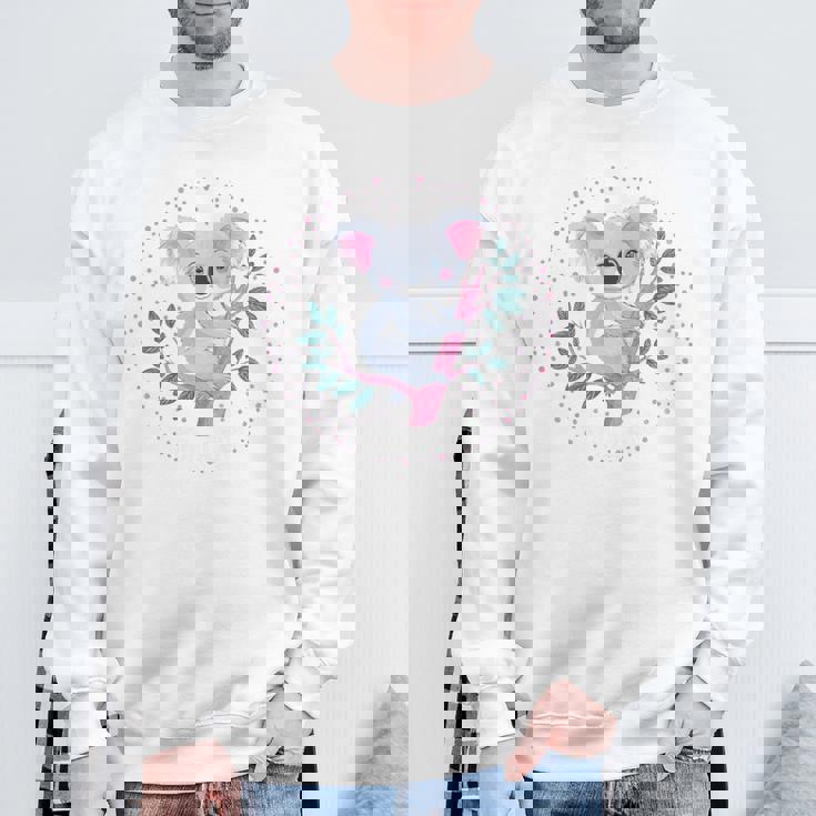 かわいいコアラガール おもしろコアラ 長袖tシャツ スウェットシャツ 高齢者への贈り物