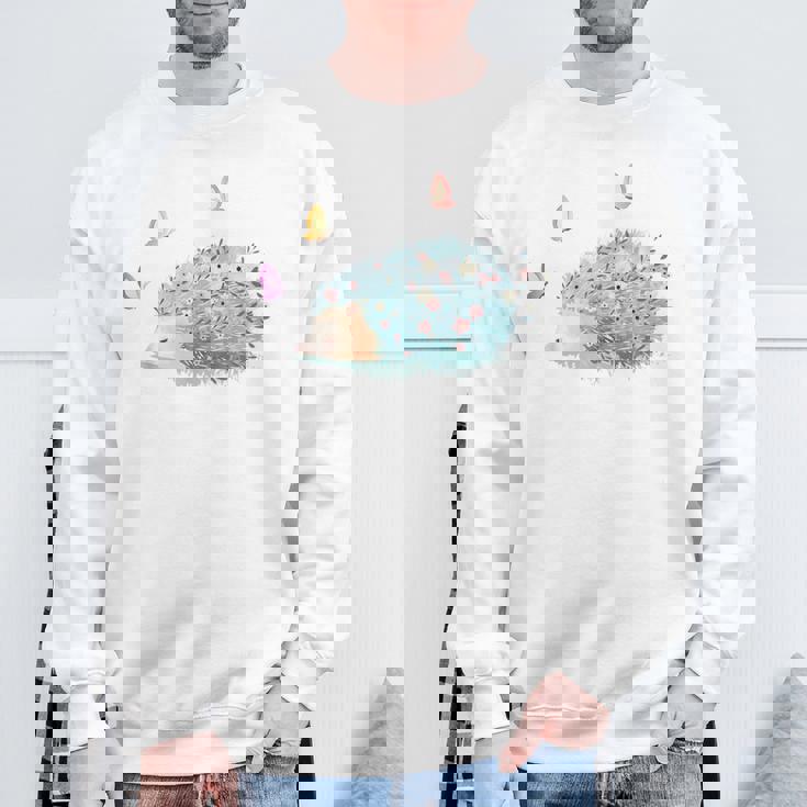 かわいいハリネズミ蝶 ティーンエイジガールギフト スウェットシャツ 高齢者への贈り物