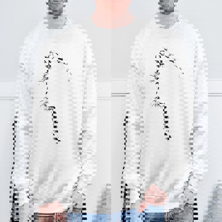 かわいい猫のシルエット スウェットシャツ 高齢者への贈り物