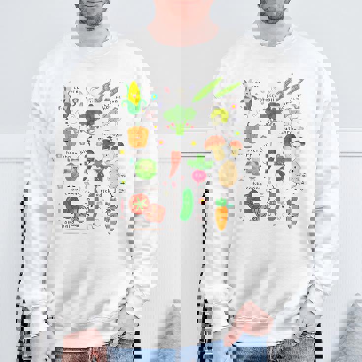 かわいい野菜 かわいい野菜 ヘルシーフード 食べる ビーガン スウェットシャツ 高齢者への贈り物