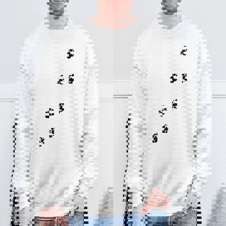 かわいい面白い猫の足跡 スウェットシャツ 高齢者への贈り物