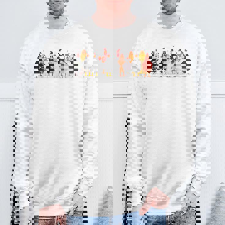 かわいい鶏 洋画 恋 春 パステル スウェットシャツ 高齢者への贈り物