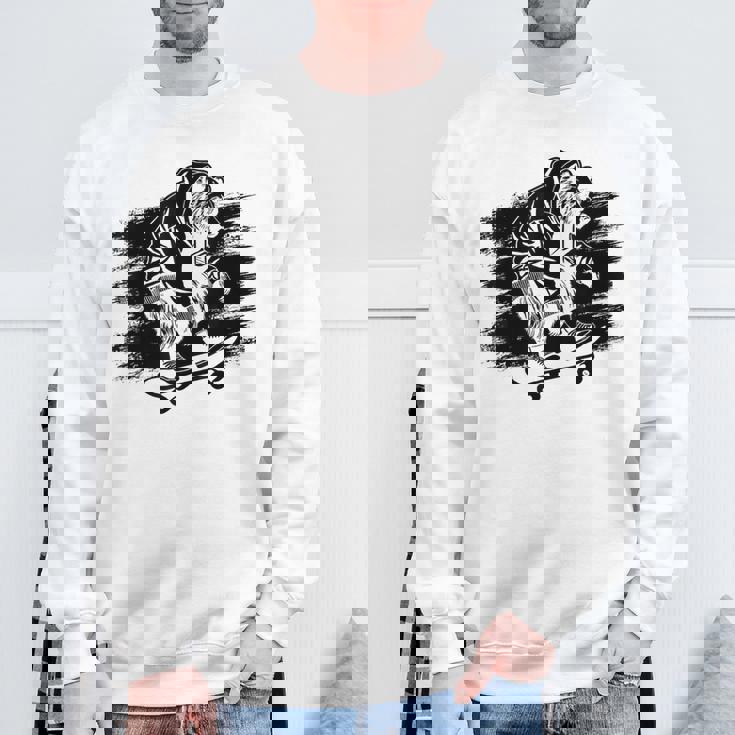 くま スケートボーダー スケートボード スケートボーダー スケートボード スウェットシャツ 高齢者への贈り物