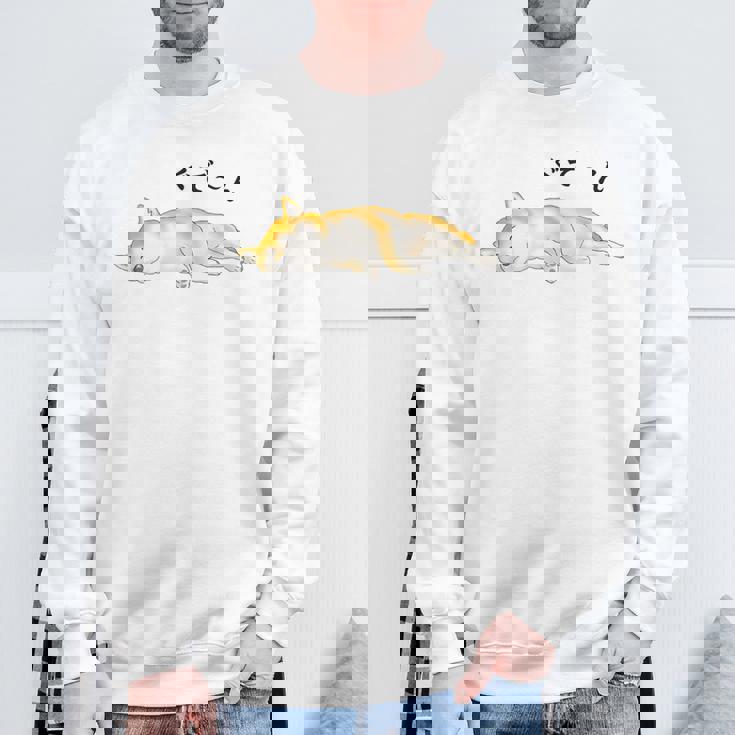 ぐでーんとくつろいでいる柴犬 スウェットシャツ 高齢者への贈り物