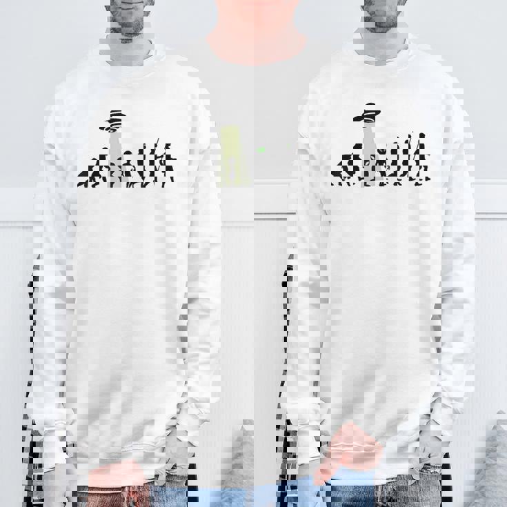 じんるいのしんか 人類の進化 Ufo Alien Human Evolution スウェットシャツ 高齢者への贈り物