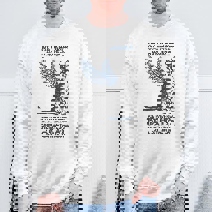 すべての天使に翼があるわけではない-マザーシンガプーラキャットママ スウェットシャツ 高齢者への贈り物