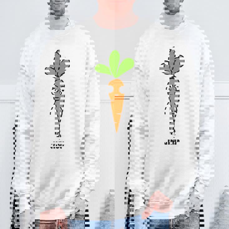 にんじん 人参 顔 イラスト かわいい おもしろ 簡単 シンプル ゆるい 野菜 スウェットシャツ 高齢者への贈り物