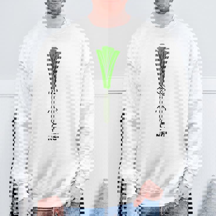 ねぎ 葱 顔 イラスト かわいい おもしろ 面白い 簡単 シンプル ゆるい 野菜 スウェットシャツ 高齢者への贈り物