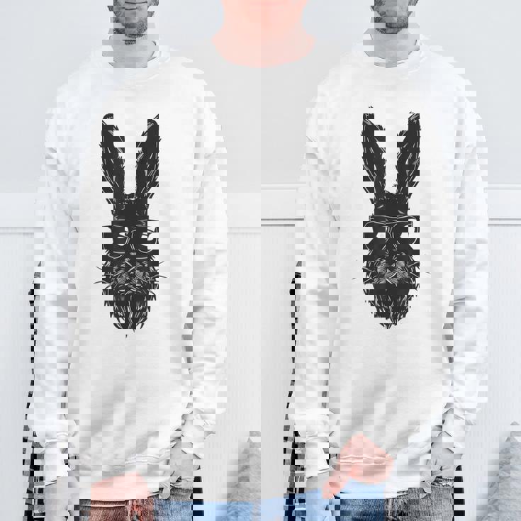 ひげバニーフェイス サングラス付き イースターデー 2024 男性 男の子 子供 スウェットシャツ 高齢者への贈り物