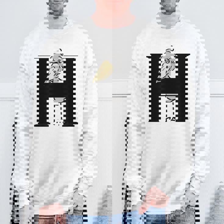 みんな大好きハシビロコウ 動かない鳥 はしび郎クラブ Hアルファベット ロゴ スウェットシャツ 高齢者への贈り物