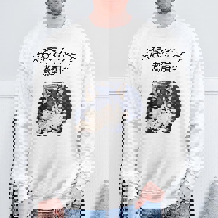 やる気スイッチ故障中 ・ シベリアン・ハスキー犬 スウェットシャツ 高齢者への贈り物