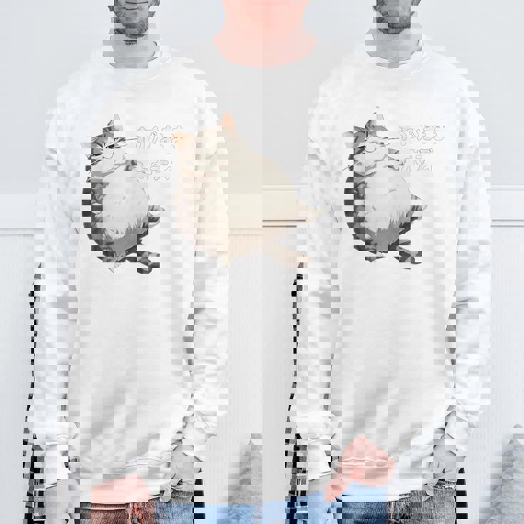 わがままボディ 猫 ねこ 太ったねこ ぽっちゃり 好ねこき かわいい おもしろ 面白い スウェットシャツ 高齢者への贈り物