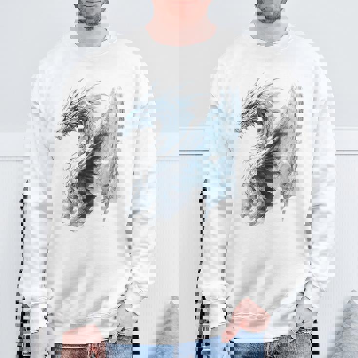 アイスドラゴン グラフィック 神話アート アイスドラゴン スウェットシャツ 高齢者への贈り物