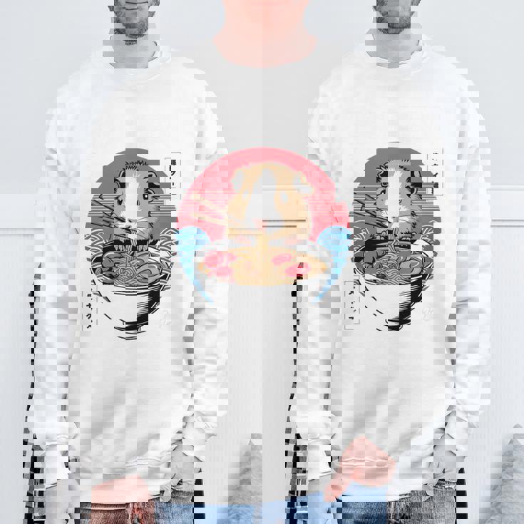 アニメ モルモット 漫画 カワイイ ねこ 日本のラーメン モルモット 長袖tシャツ スウェットシャツ 高齢者への贈り物