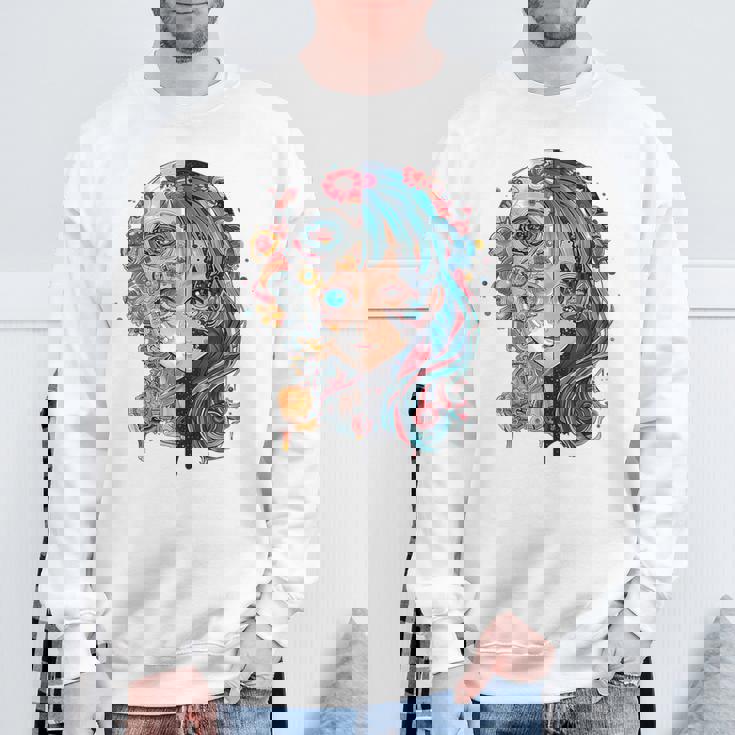 アニメ 漫画 モチーフ カラフル イラスト アニメ スウェットシャツ 高齢者への贈り物