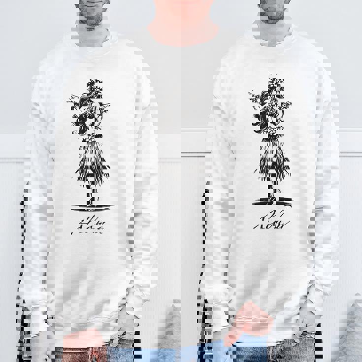 アロハ ハワイ ハワイアン ヴィンテージ ワヒネ フラダンス ダンサー ガール スウェットシャツ 高齢者への贈り物