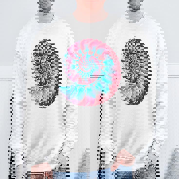 アンモナイトスパイラル貝殻 長袖tシャツ スウェットシャツ 高齢者への贈り物