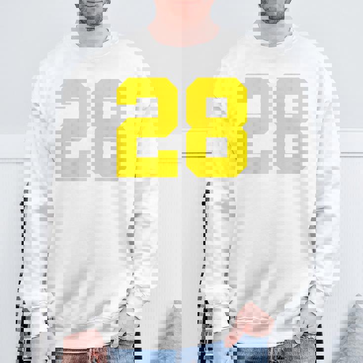 イエローナンバー28 背面 スポーツチーム ジャージ番号 スウェットシャツ 高齢者への贈り物