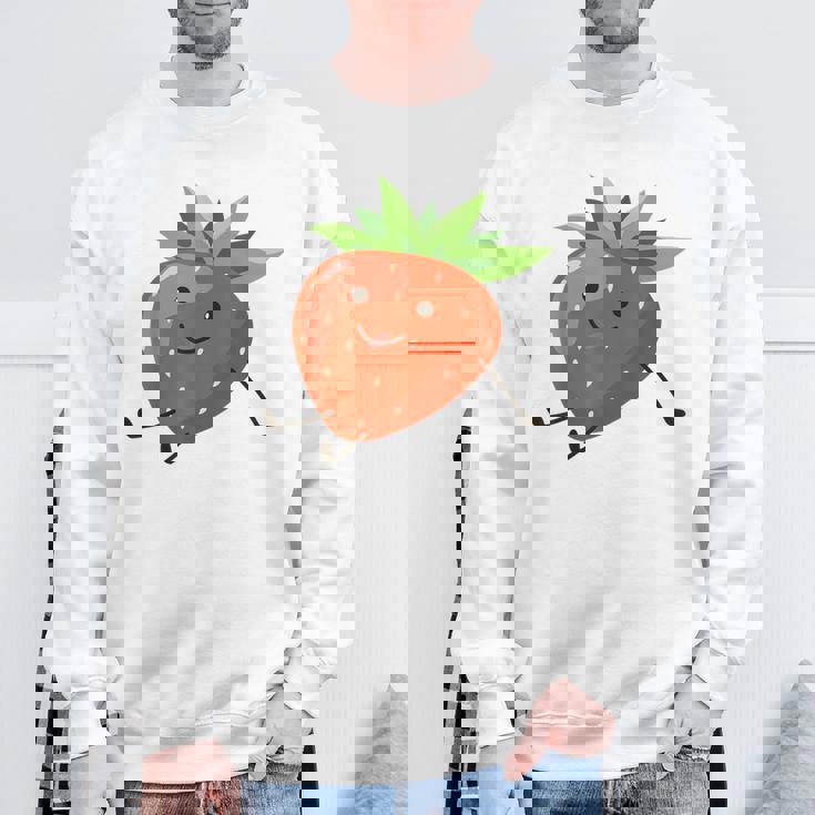 イチゴのハロウィンコスチューム かわいい怠惰なイチゴの果実 スウェットシャツ 高齢者への贈り物