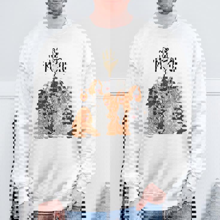 イングリッシュコッカースパニエルがいっぱい スウェットシャツ 高齢者への贈り物