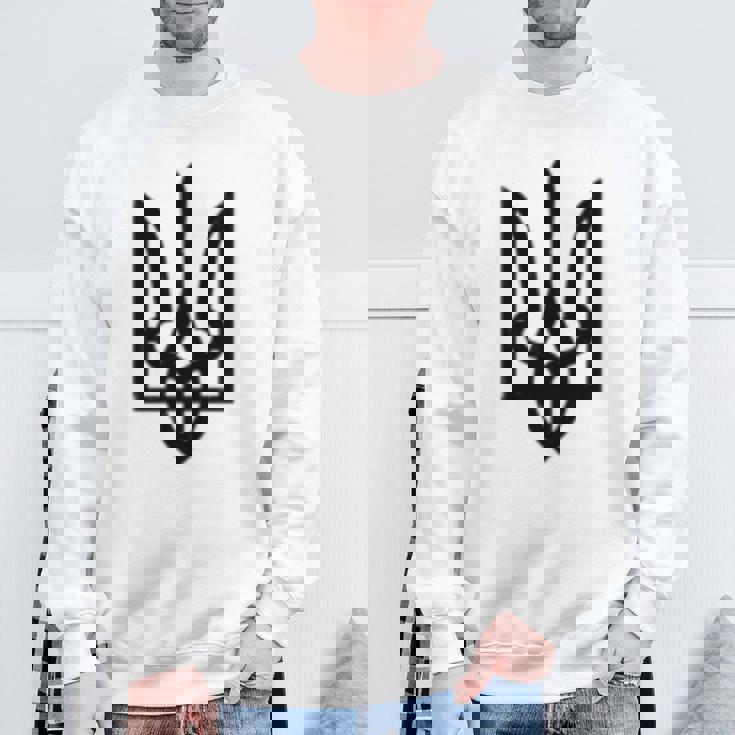 ウクライナトライデントシンボル ウクライナトライズブ 長袖tシャツ スウェットシャツ 高齢者への贈り物