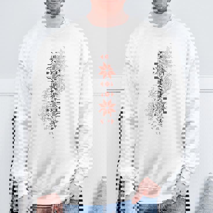 ウクライナ刺繍タトゥーローズ ウクライナの自由 スウェットシャツ 高齢者への贈り物