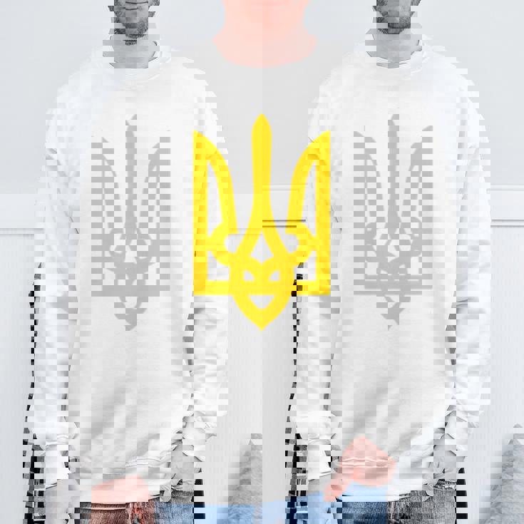 ウクライナ大統領 ヴォロディミル・ゼレンスキー ウクライナ・トライデント 長袖tシャツ スウェットシャツ 高齢者への贈り物