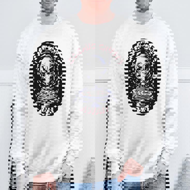 エイリアンピザオファー 宇宙の地殻が待っている 長袖tシャツ スウェットシャツ 高齢者への贈り物