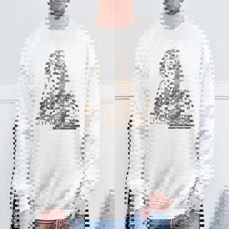 エジプト スフィンクス 神秘 ラムセス バックプリント スウェットシャツ 高齢者への贈り物