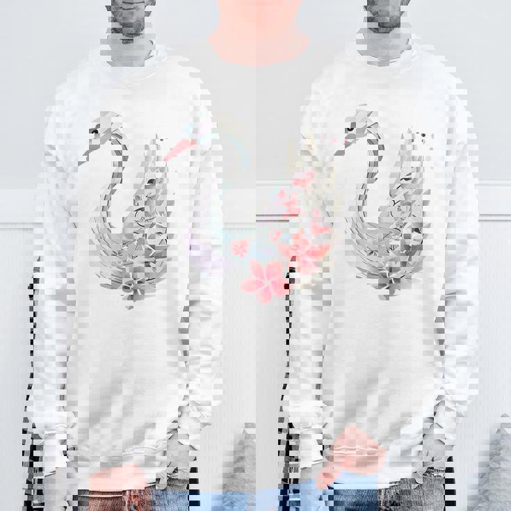 エレガントな白鳥の花 スウェットシャツ 高齢者への贈り物