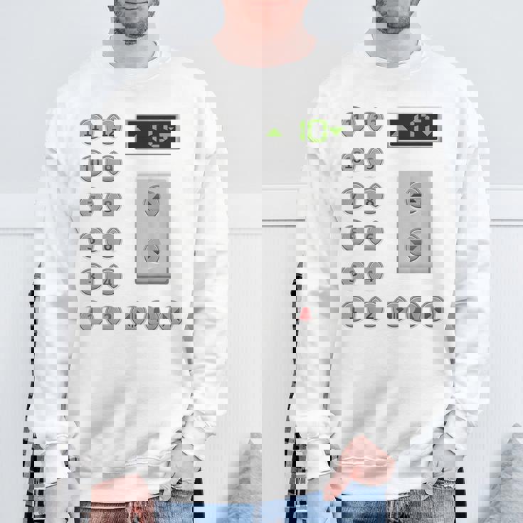 エレベーターボタン おもしろエレベーター スウェットシャツ 高齢者への贈り物