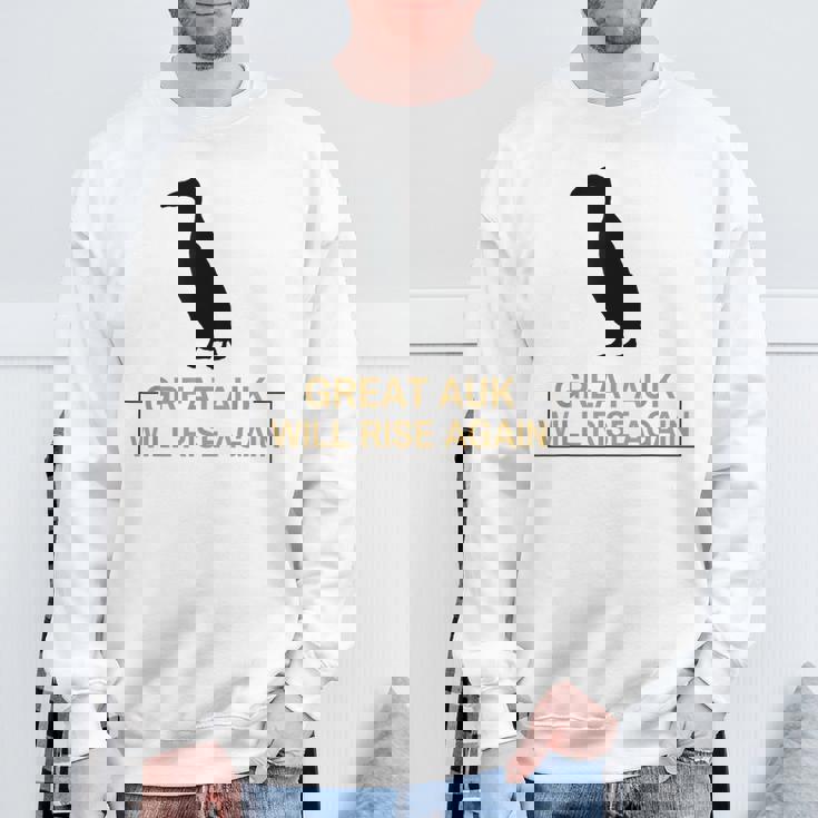 オオウミガラスは再び復活する 絶滅した飛べない鳥ペンギン スウェットシャツ 高齢者への贈り物