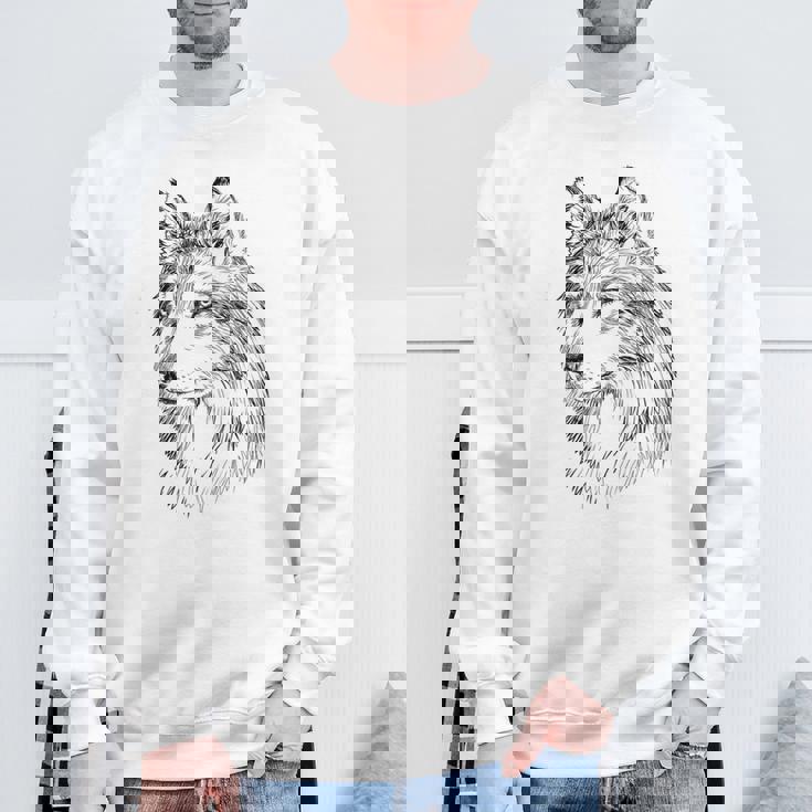 オオカミ イラスト デザイン 動物 シンボル ギフト スウェットシャツ 高齢者への贈り物