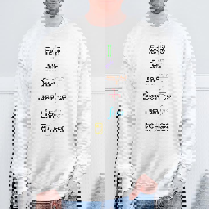 オタク数学ユークリッドオイラーガウスデカルトライプニッツフィボナッチ スウェットシャツ 高齢者への贈り物