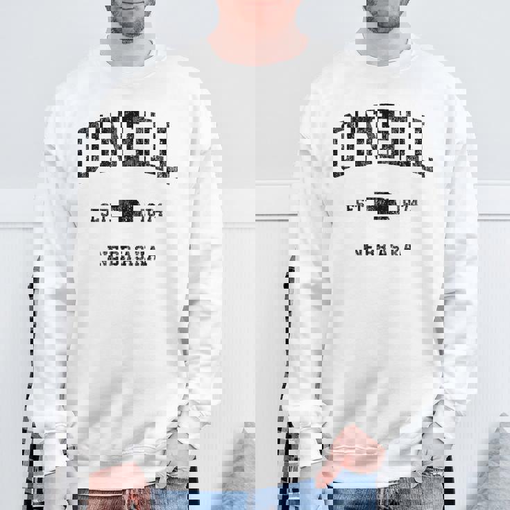 オニール ネブラスカ Ne ビンテージ アスレチック ブラック スポーツデザイン スウェットシャツ 高齢者への贈り物