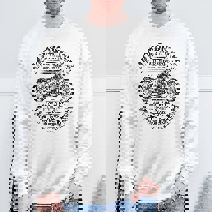 バックプリント オートバイ ファン シンプル バイカー エッジールック グラフィック スウェットシャツ 高齢者への贈り物