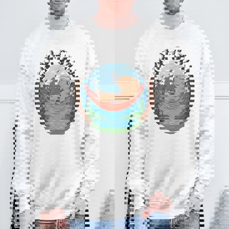 カピバラ 寝るデザイン カピバラ 飼い主 動物好き スウェットシャツ 高齢者への贈り物