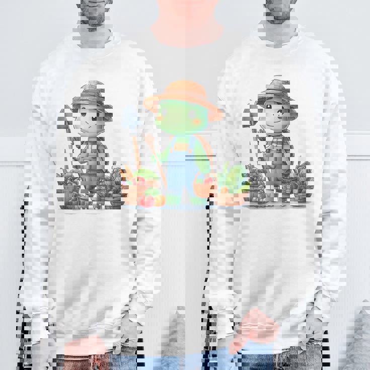 カメは農夫、かわいいデザイン。 スウェットシャツ 高齢者への贈り物