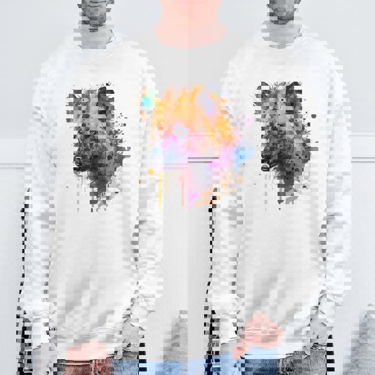 カラフルなハイエナプレデター 水彩画携帯電話ケース スウェットシャツ 高齢者への贈り物