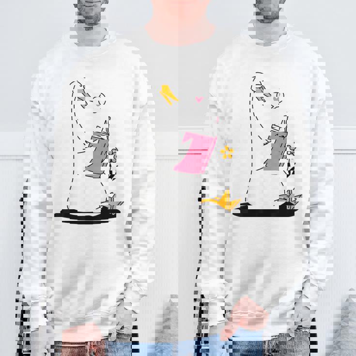 ガチョウ 読書本 ジョーク 面白い アヒル 愚かなしゃれ 読者 ユーモア スウェットシャツ 高齢者への贈り物